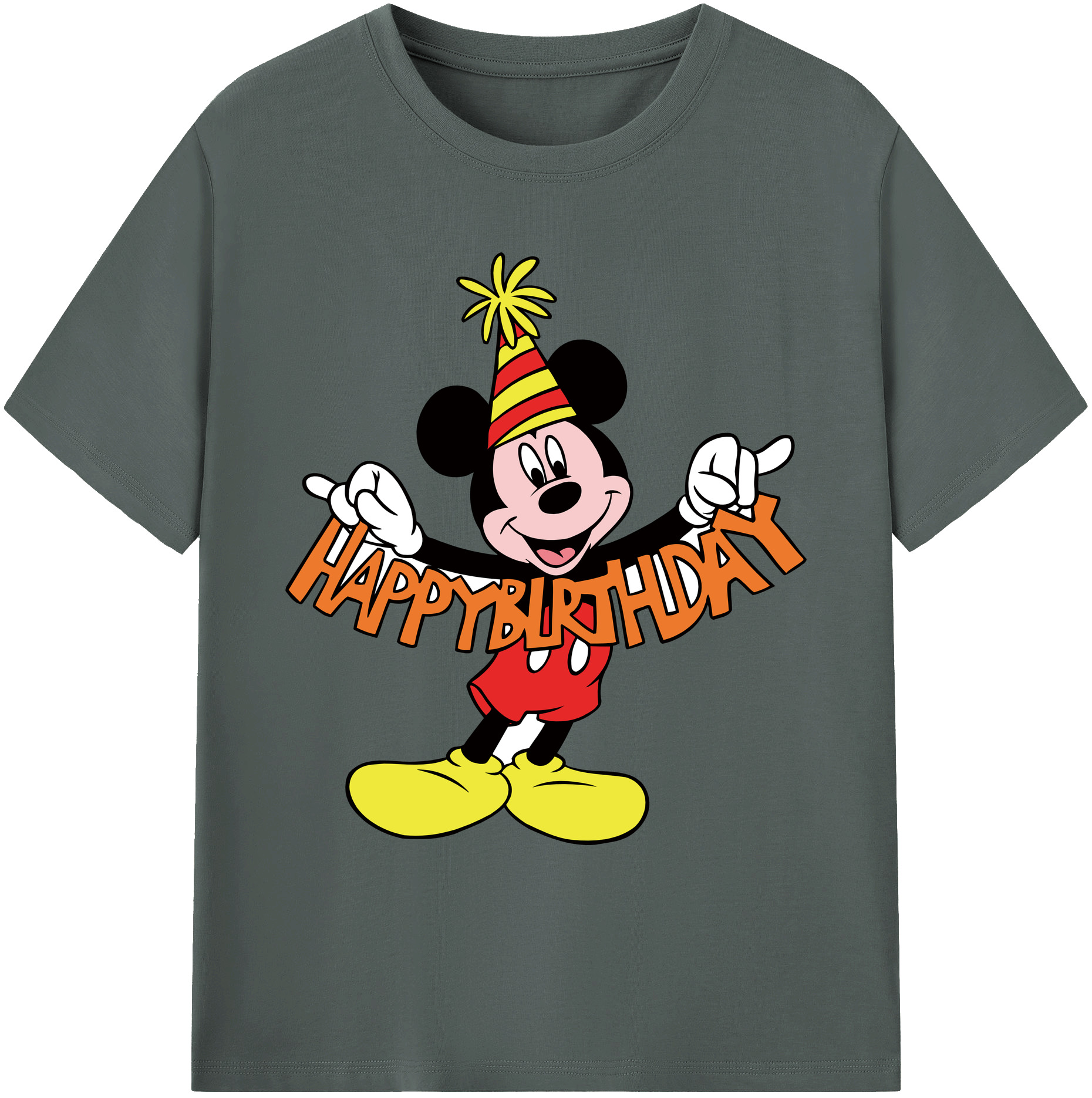 ミッキーマウス Mickey Mouse 綿100％ メンズ半袖Tシャツ｜肌触りやわらか＆通気性